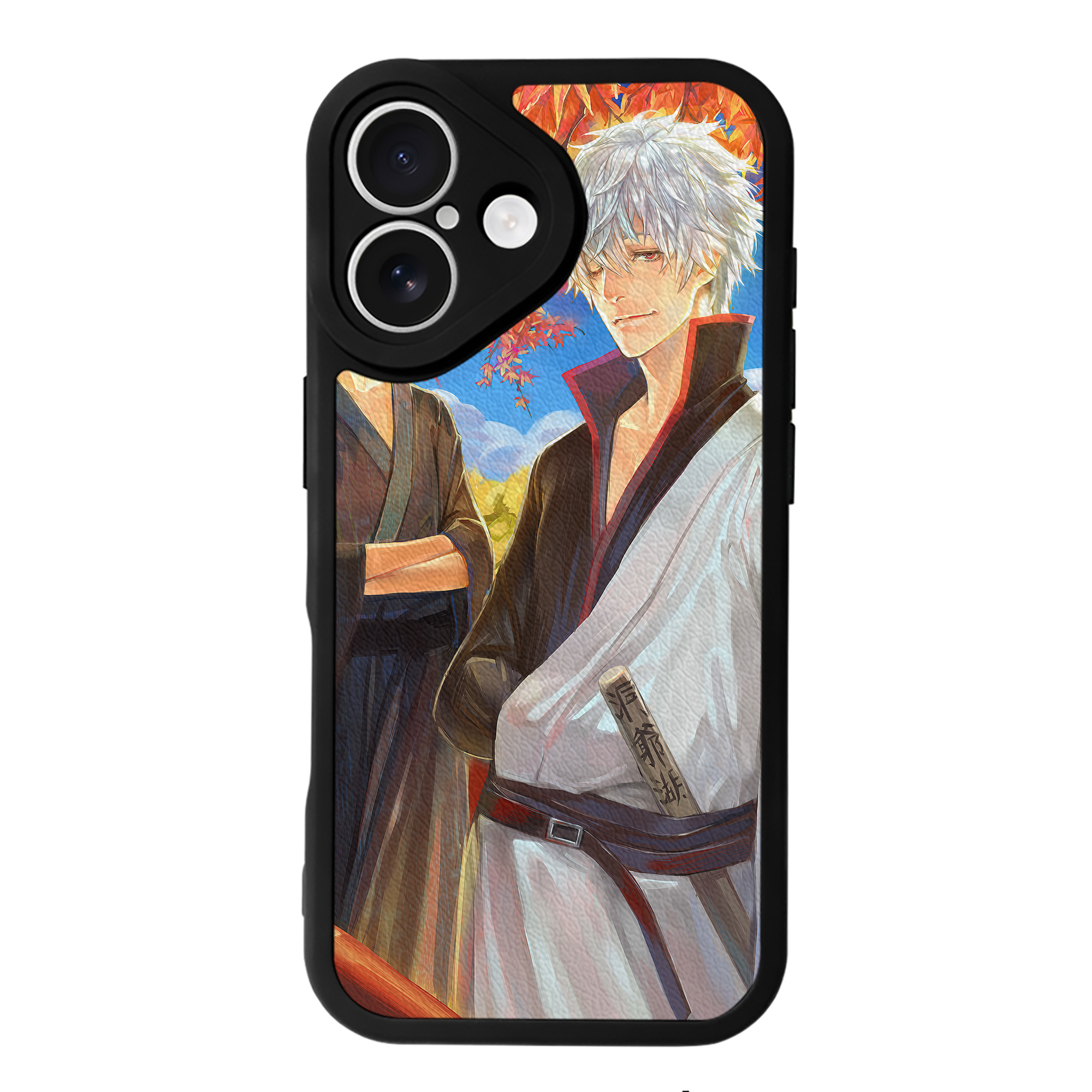 （画像用） ぎんたま 坂田銀時（さかたぎんとき） 神楽 志村新八（しむら しんぱち） GINTAMA Sakata Gintoki Kagura Shimura Shinpachi 【iPhone 16シリーズ対応】シリコンスマホケース（レザー調） 材質：シリコン